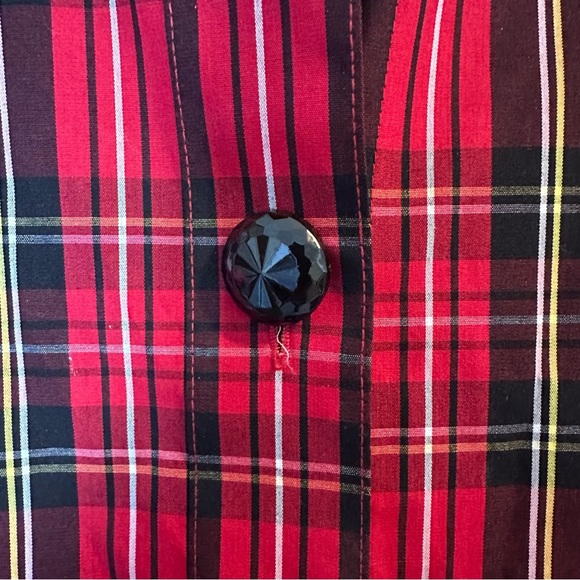 Foxcroft Skylar Stewart Plaid 3/4 Length Sleeve Blouse - Picture 5 of 12